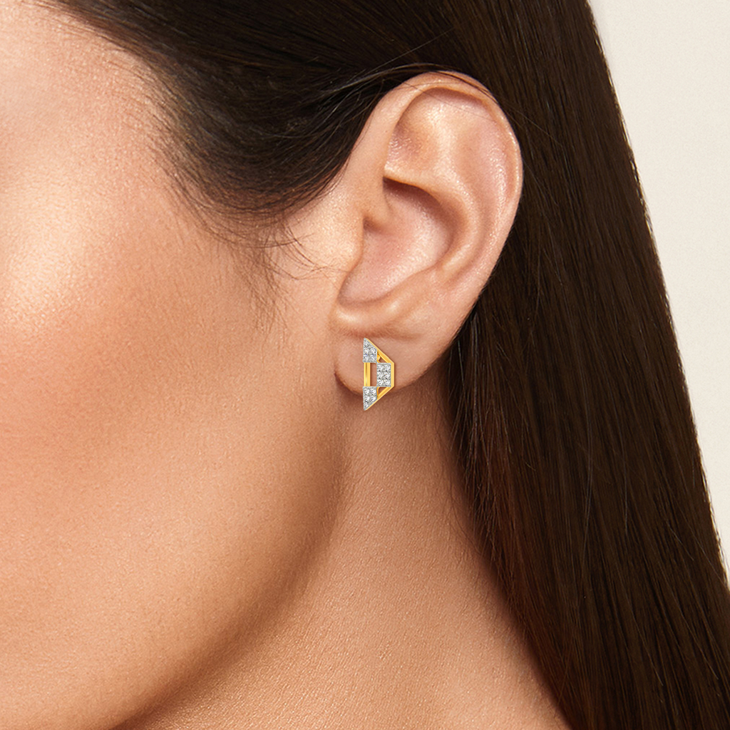 Caught the Net Vibe Diamond Earrings