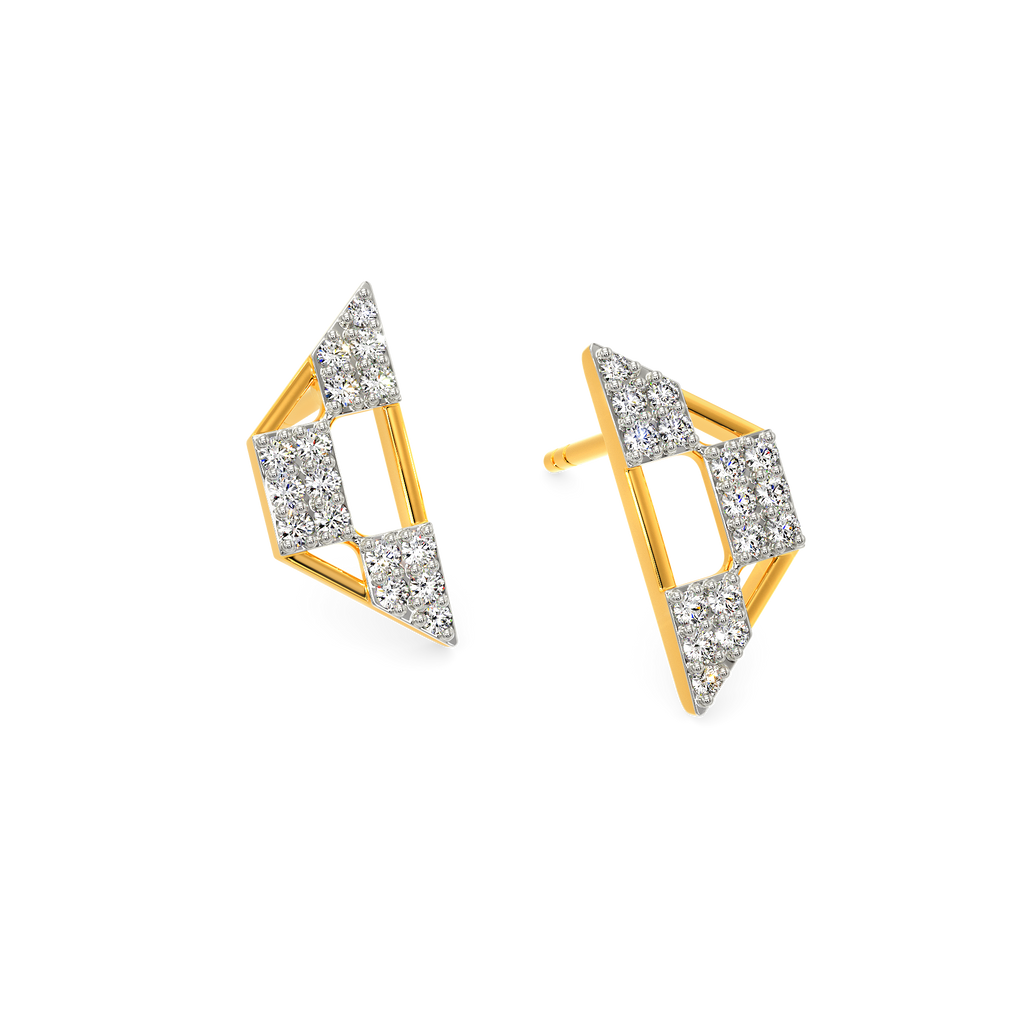 Caught the Net Vibe Diamond Earrings