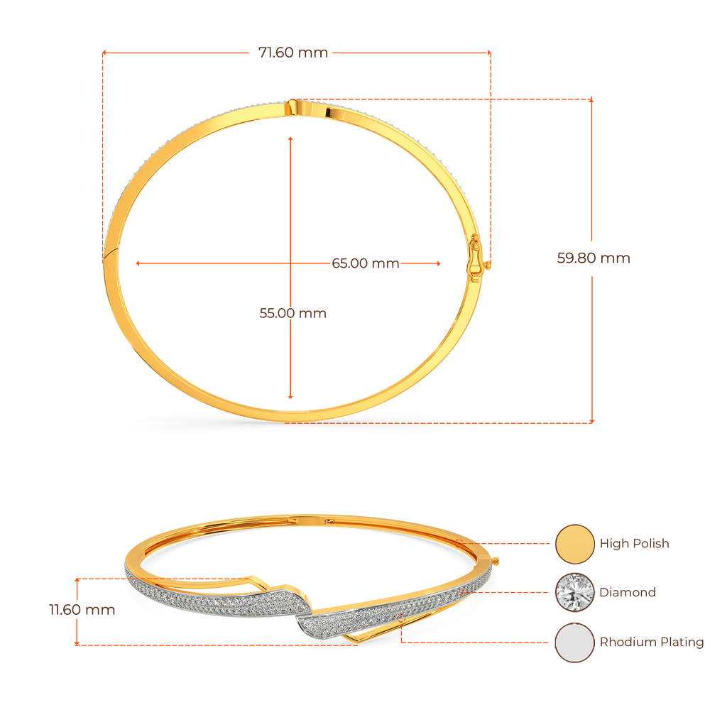 Futurism Unleashed Diamond Bangles