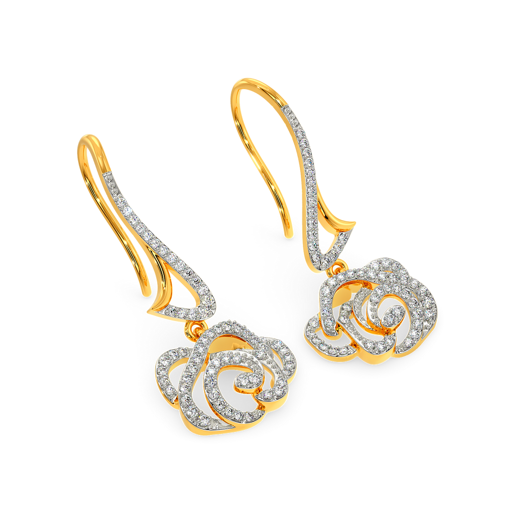 Mystique Rose Diamond Earrings