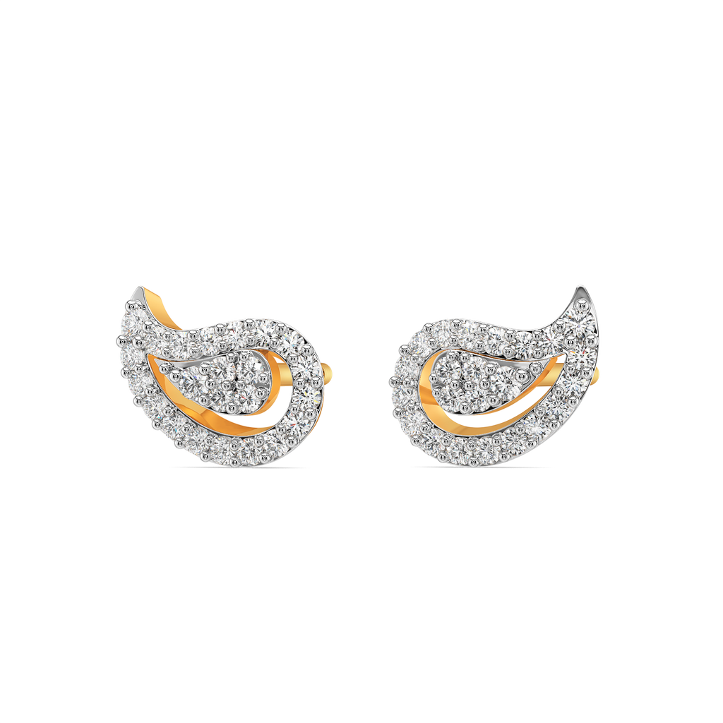 Swirling in Paisleys Diamond Earrings