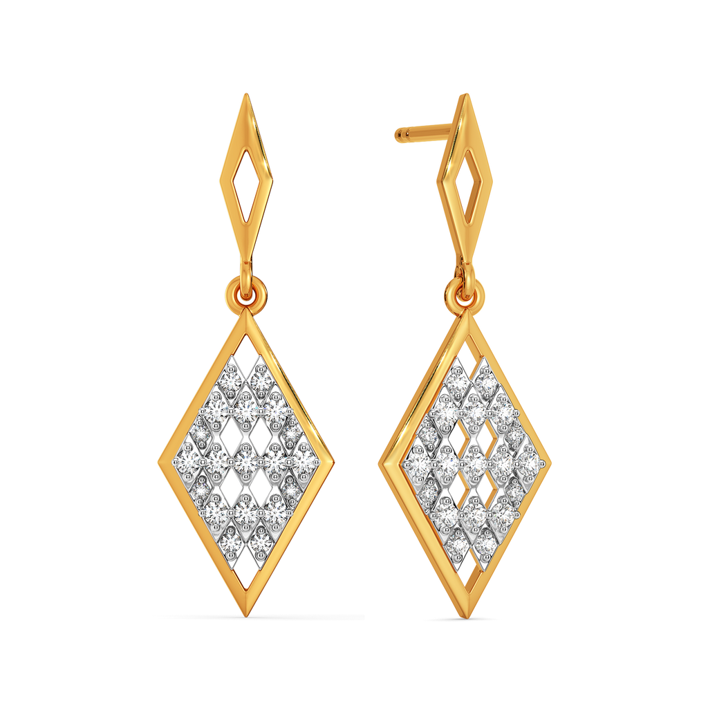 Power Plaid Diamond Earrings