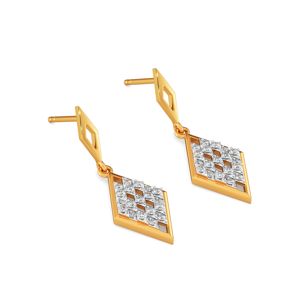 Power Plaid Diamond Earrings