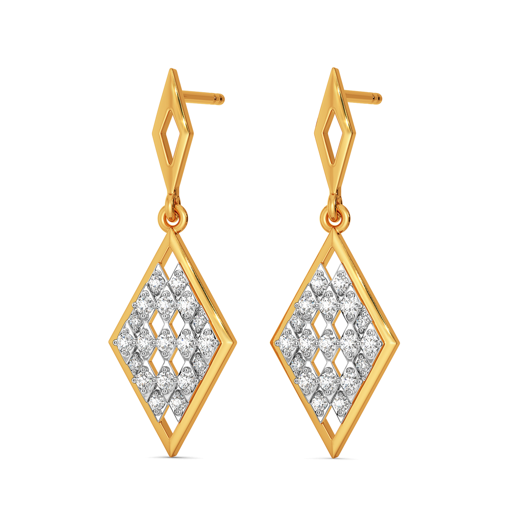 Power Plaid Diamond Earrings