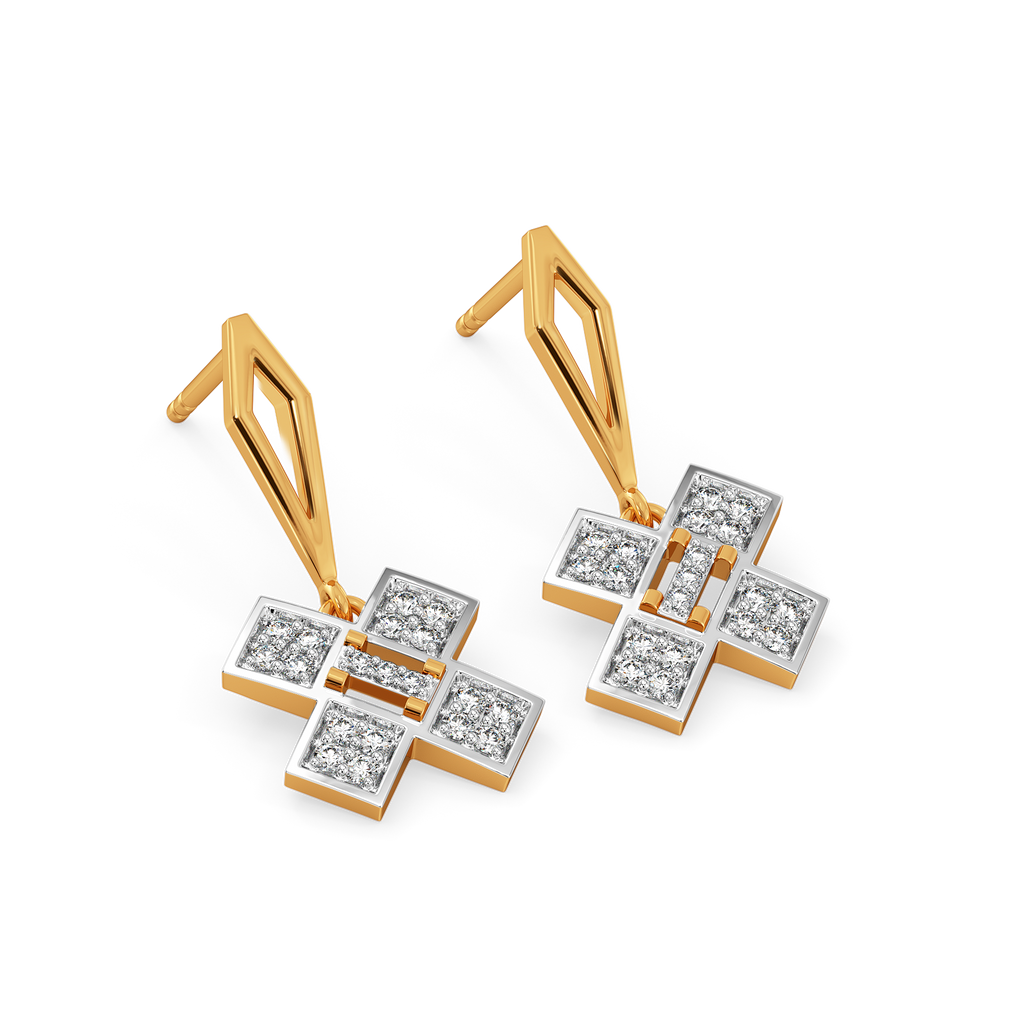 Play the Plaid Game Diamond Earrings