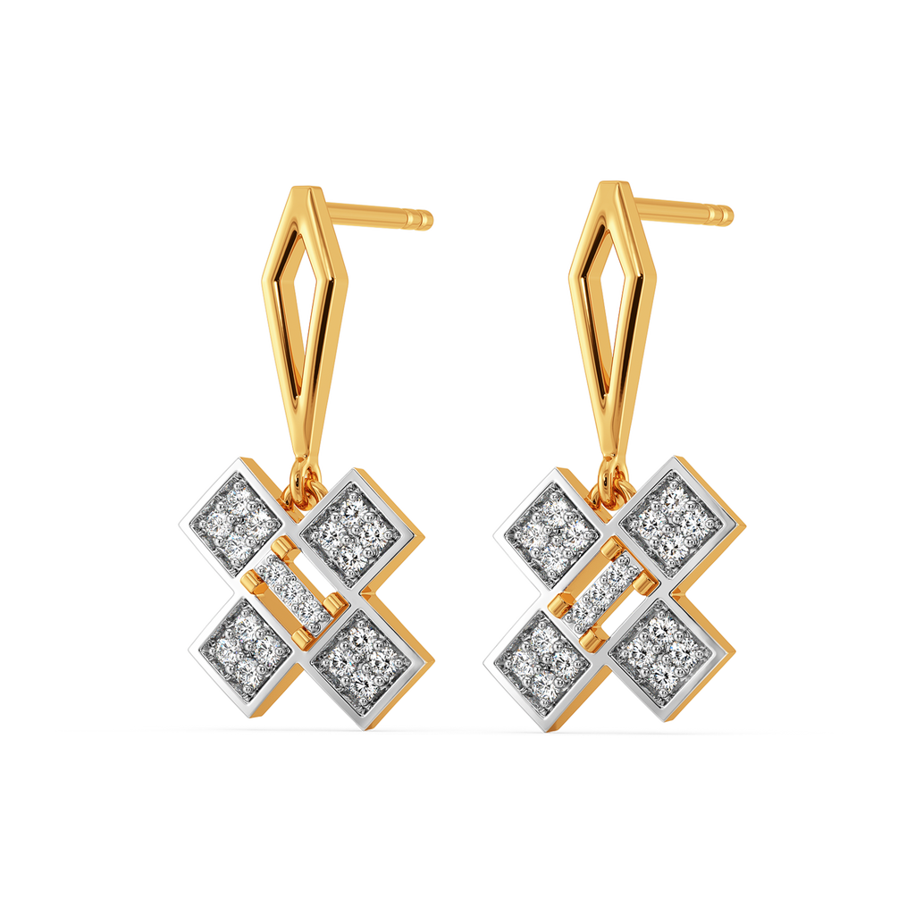 Play the Plaid Game Diamond Earrings
