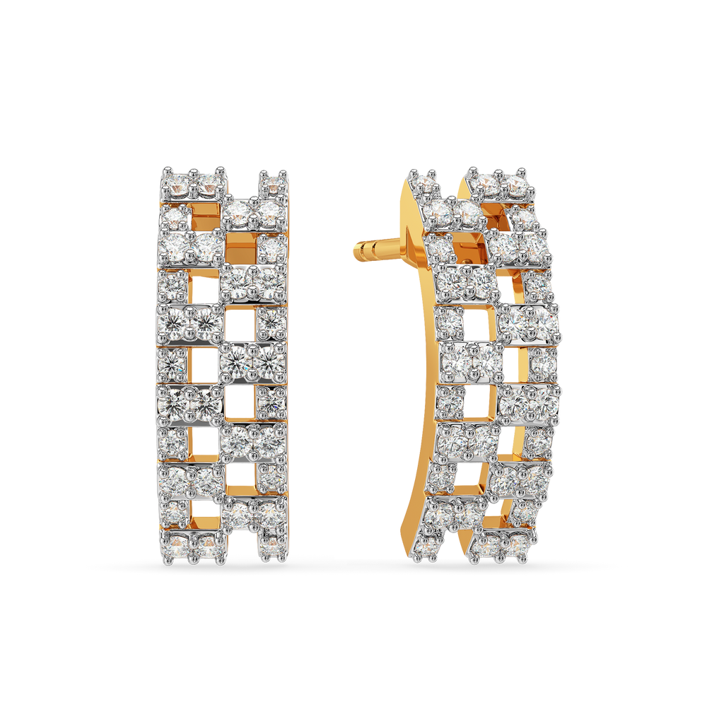 Plaid is the Key Diamond Earrings