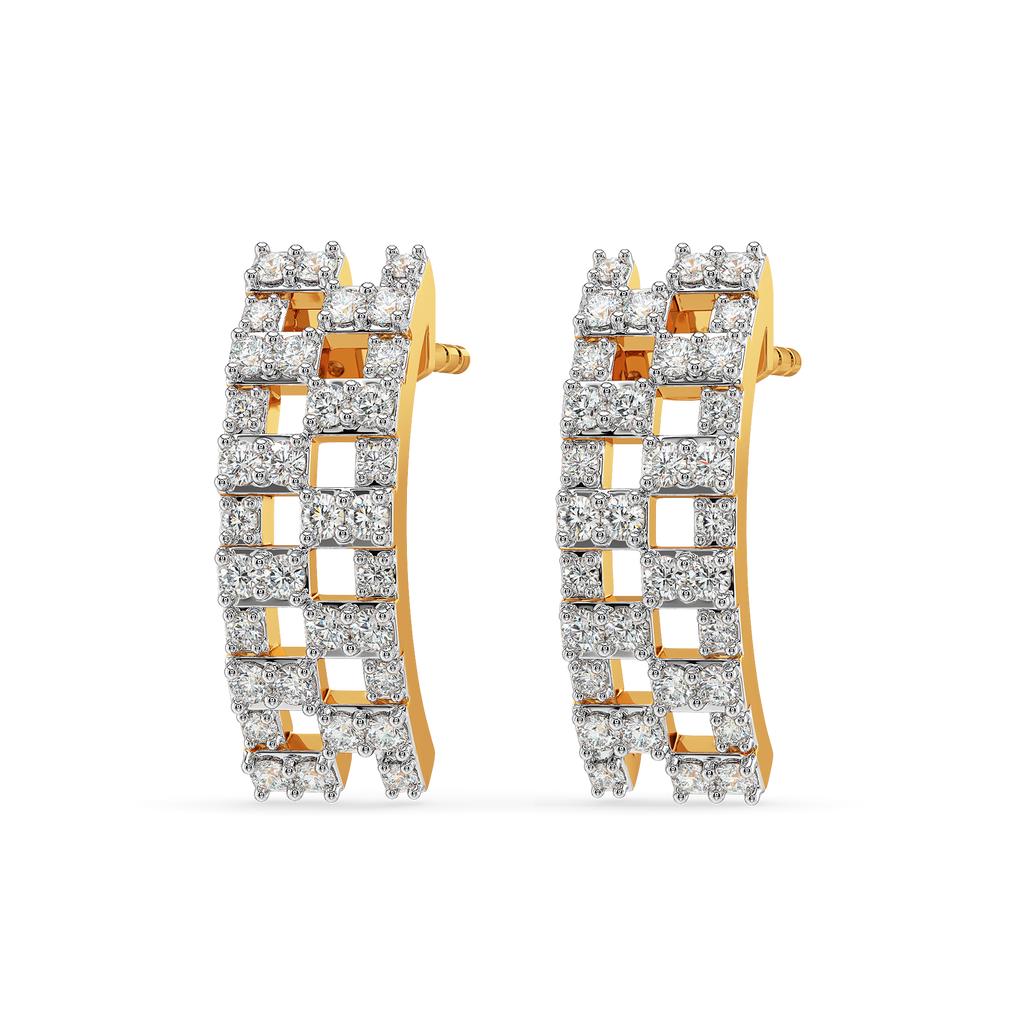 Plaid is the Key Diamond Earrings