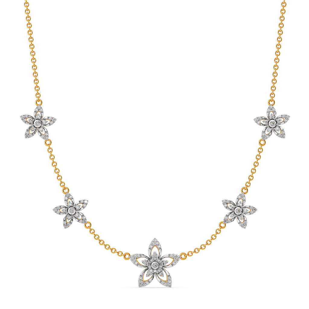 Wearing My Florals Diamond Necklaces