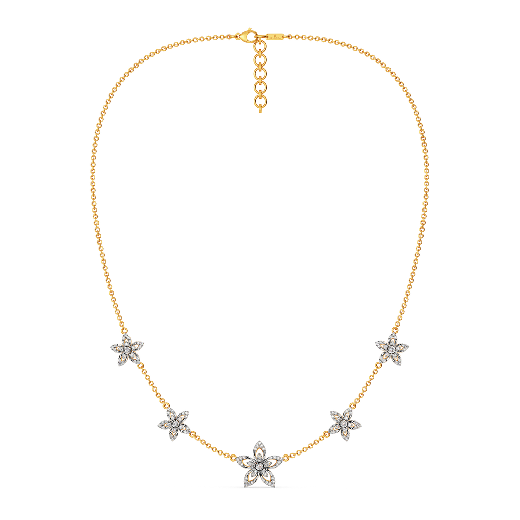 Wearing My Florals Diamond Necklaces