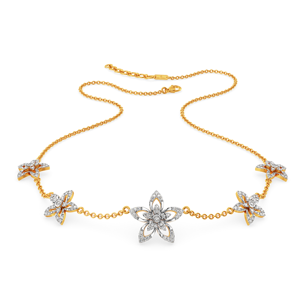 Wearing My Florals Diamond Necklaces