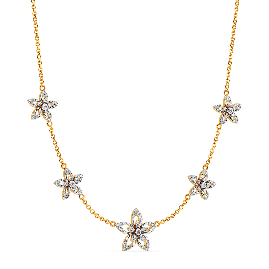 Wearing My Florals Diamond Necklaces