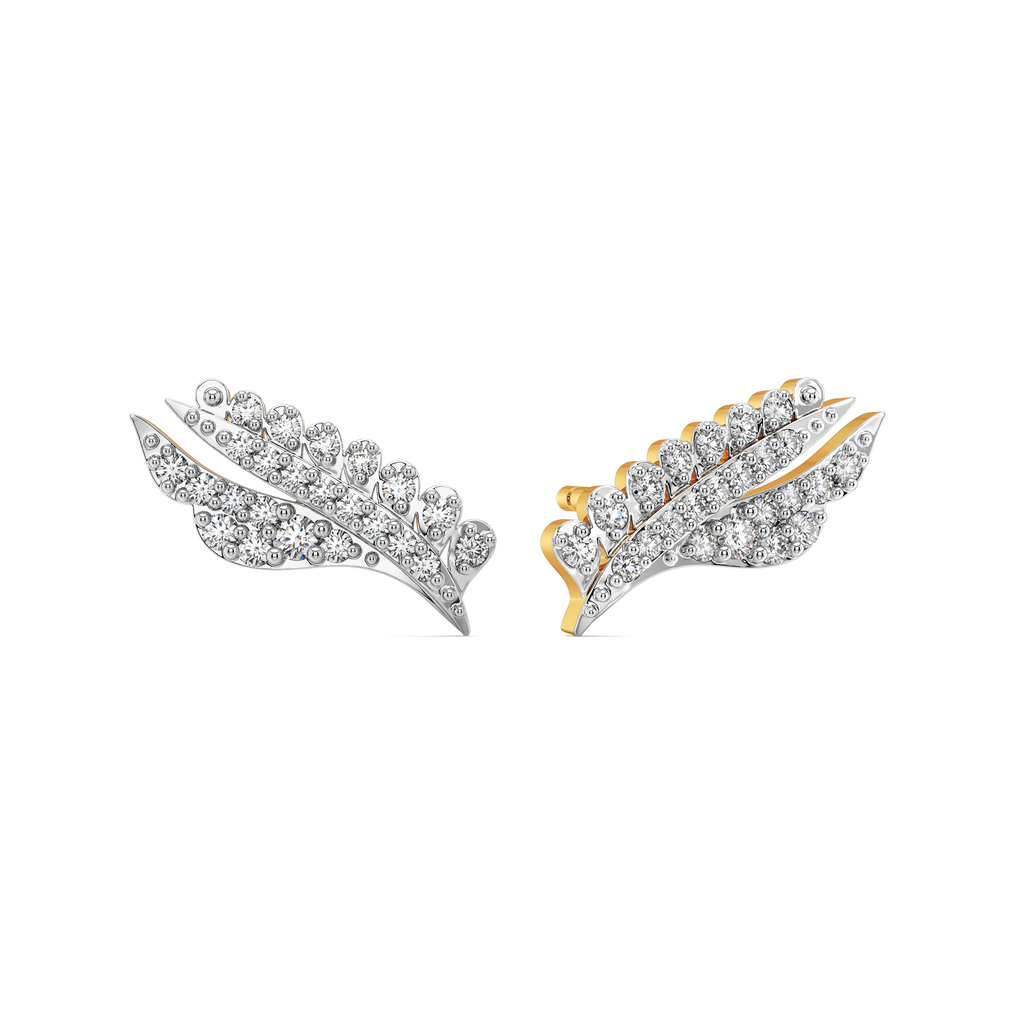 Gilded Plume Diamond Earrings