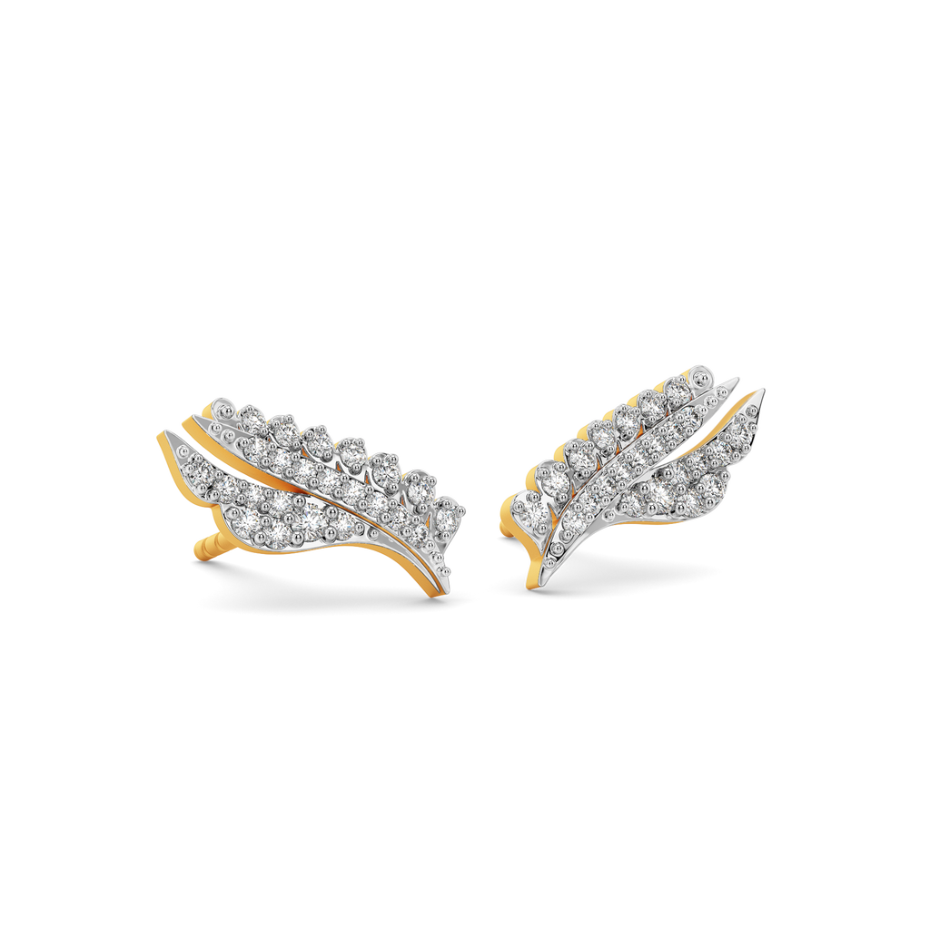 Gilded Plume Diamond Earrings