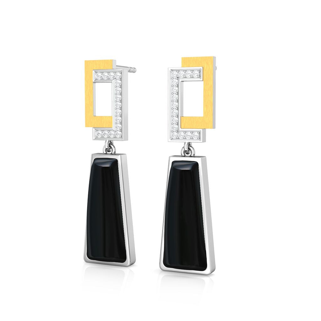 Little Black Onyx Diamond Earrings