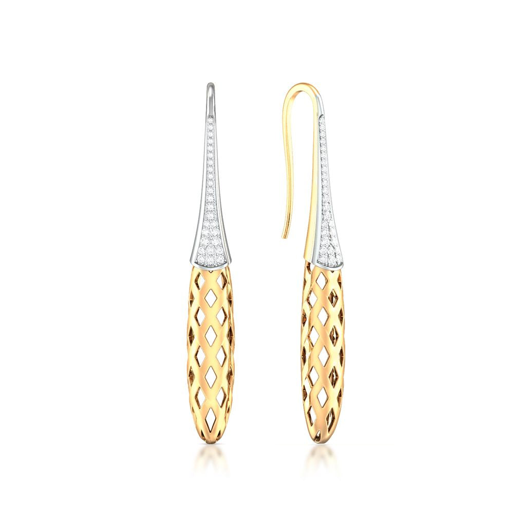 Golden Weave Diamond Earrings