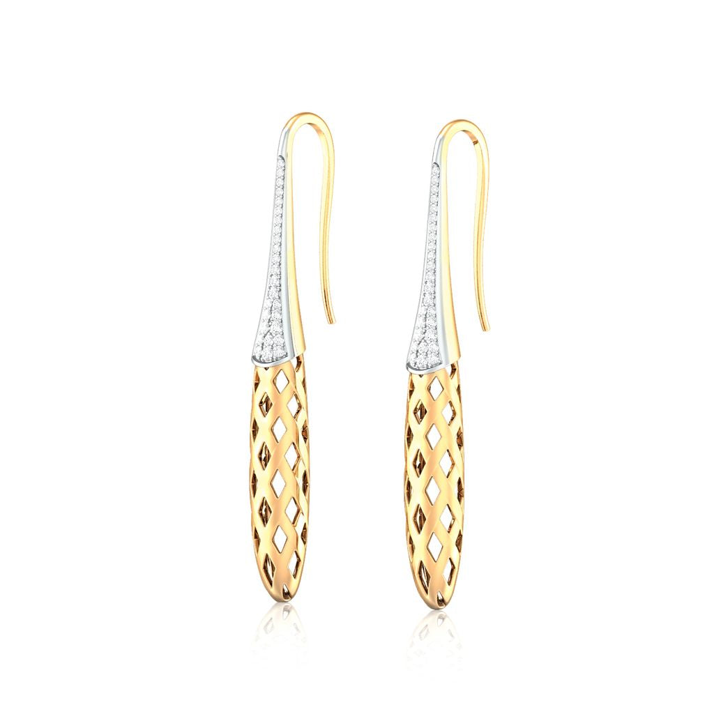 Golden Weave Diamond Earrings