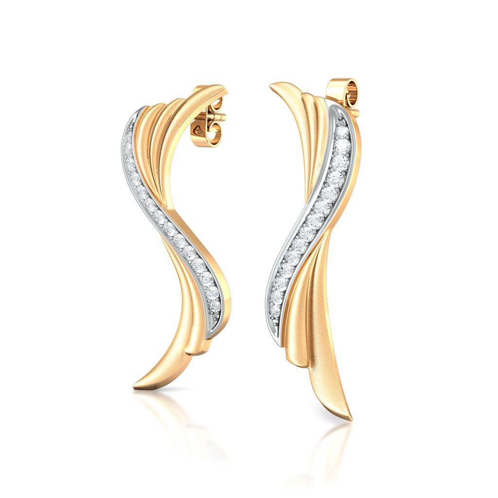 Ruffled Bow Diamond Earrings