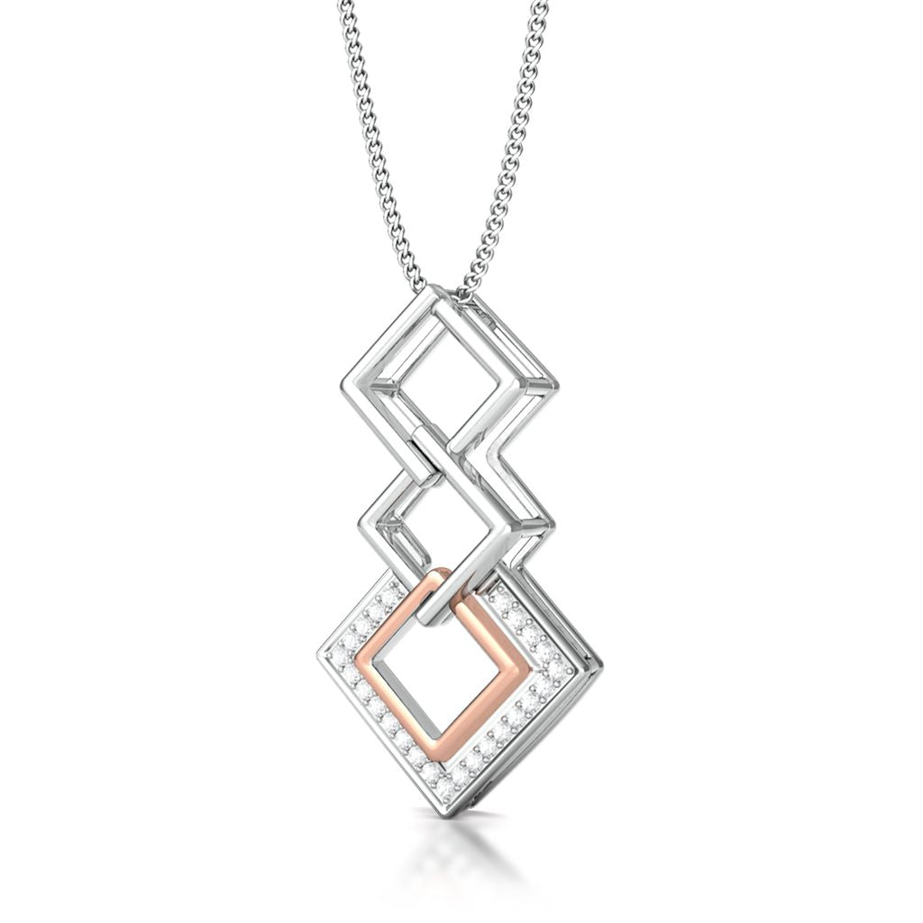 Square Interlock Diamond Pendants