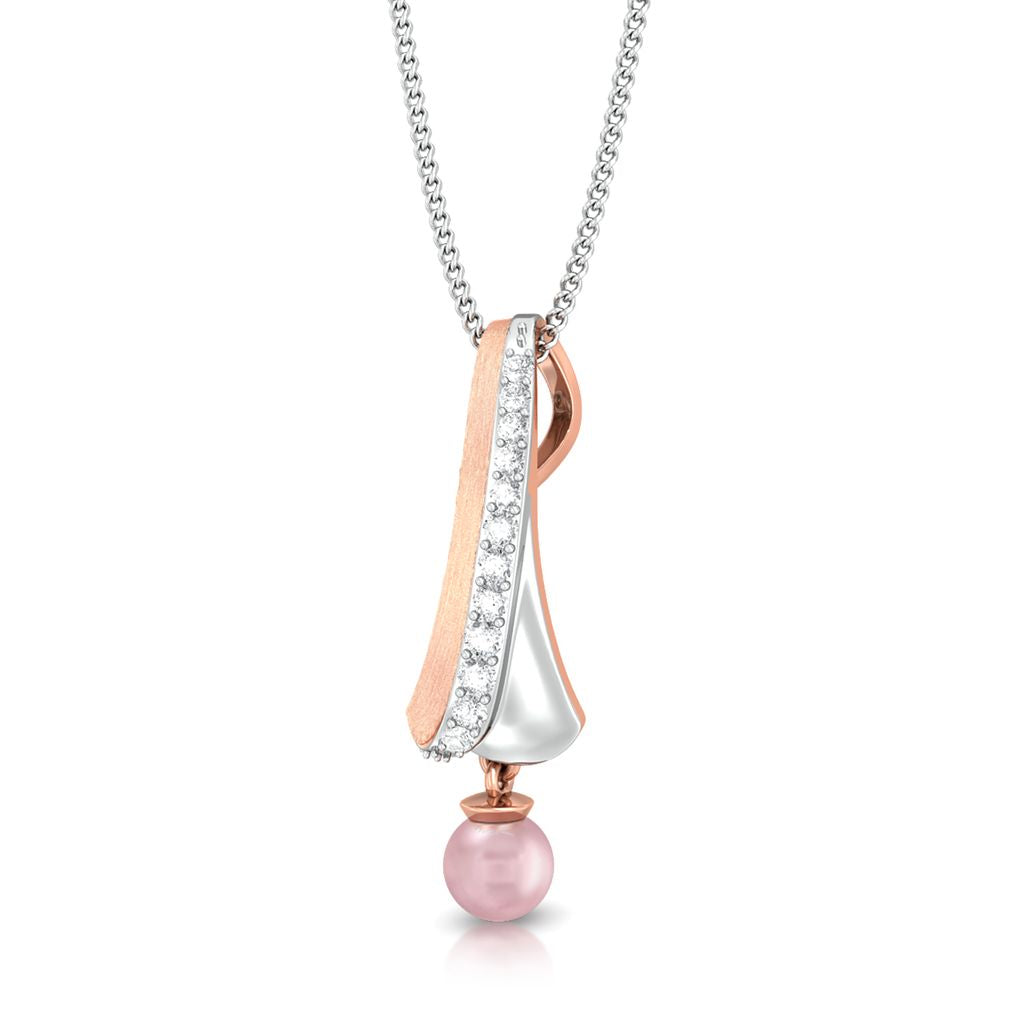 Pearly pink Diamond Pendants