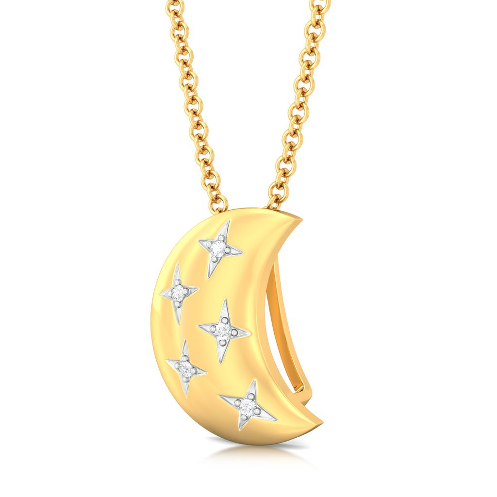 Moon Star Diamond Pendants