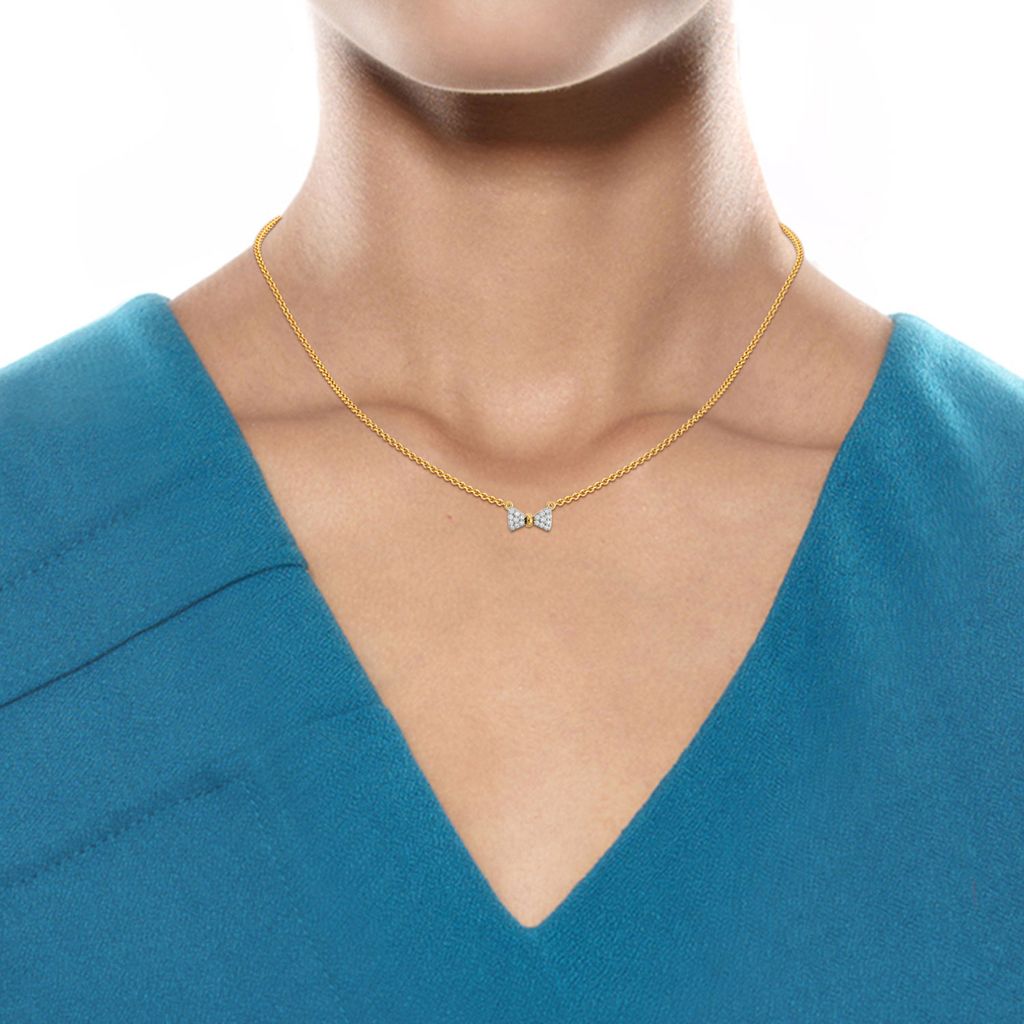 Sole Bow Diamond Necklaces