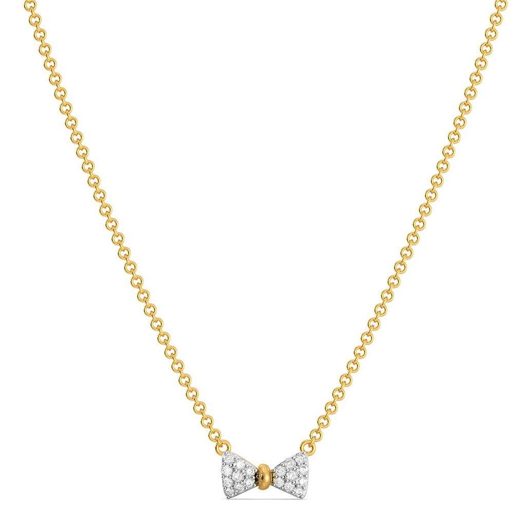 Sole Bow Diamond Necklaces