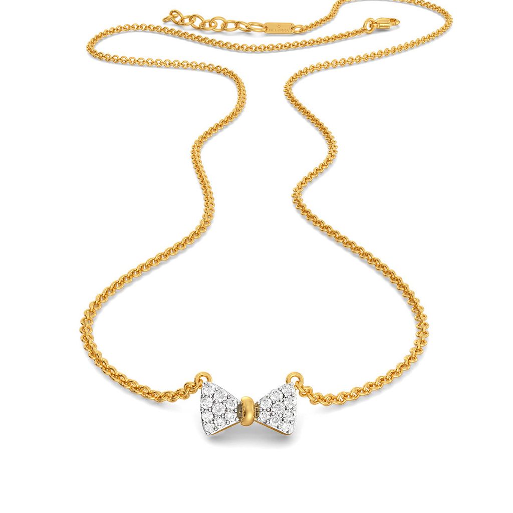 Sole Bow Diamond Necklaces