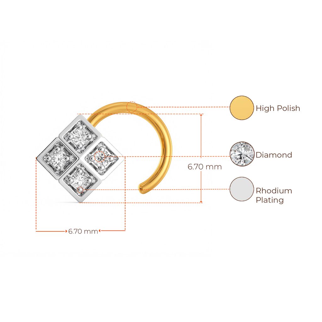 Gingham Guide Diamond Nose Pins