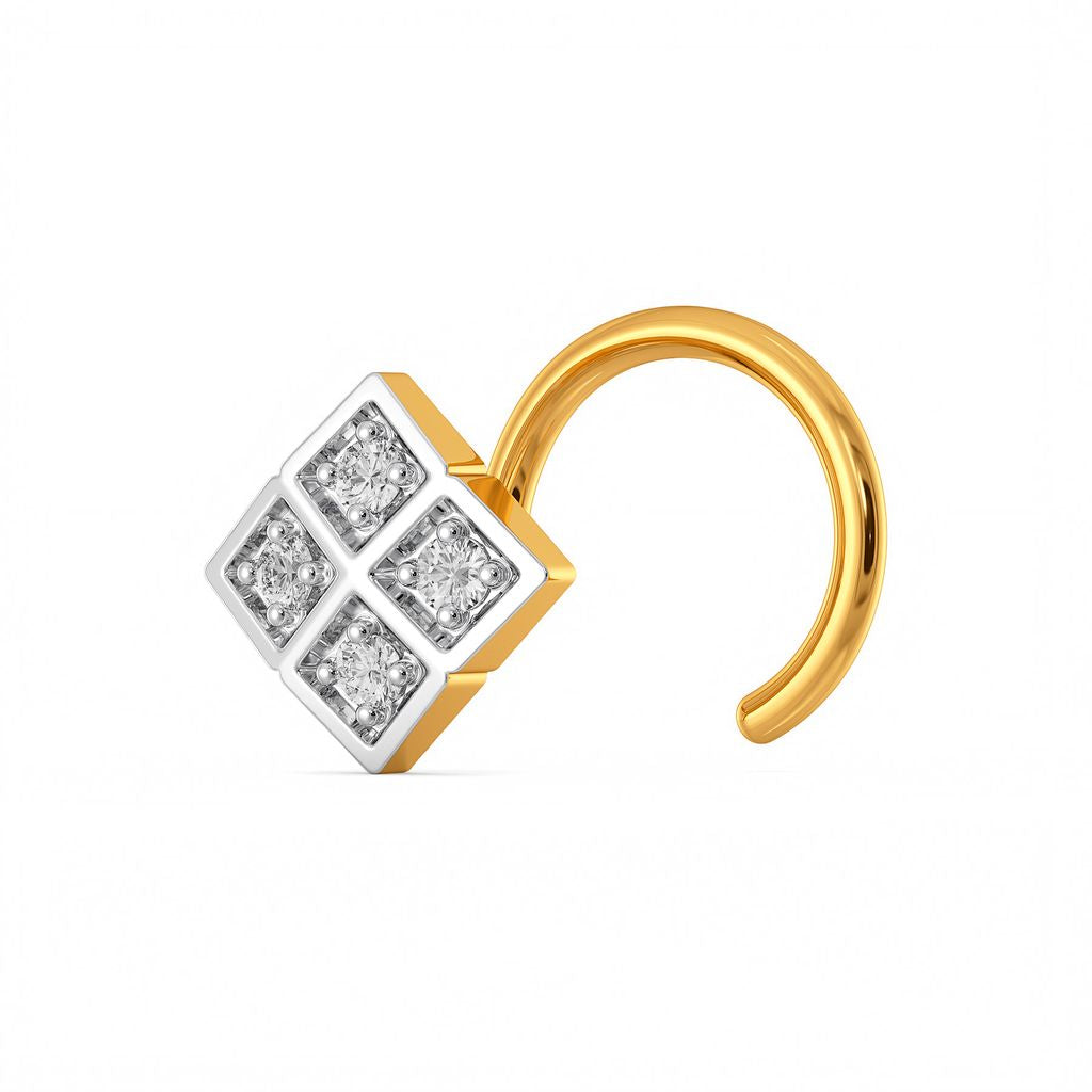 Gingham Guide Diamond Nose Pins
