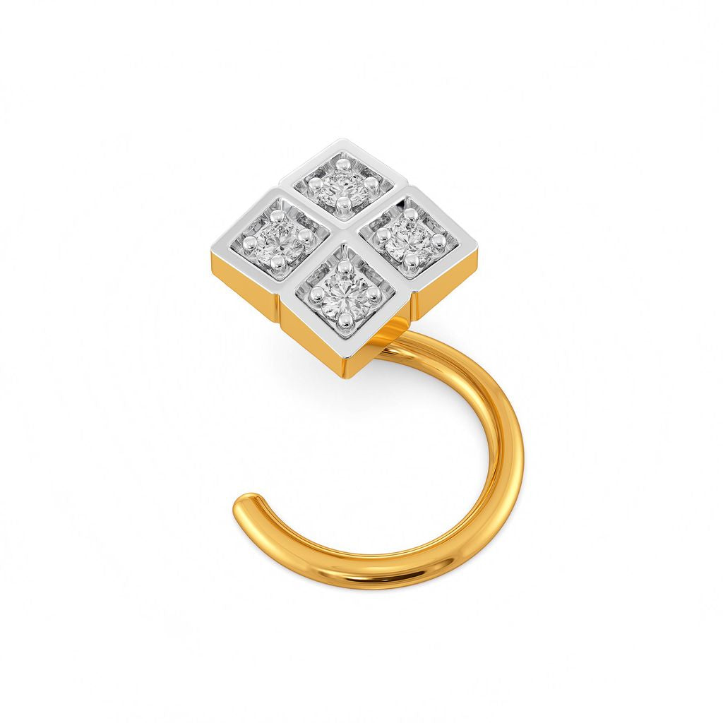 Gingham Guide Diamond Nose Pins