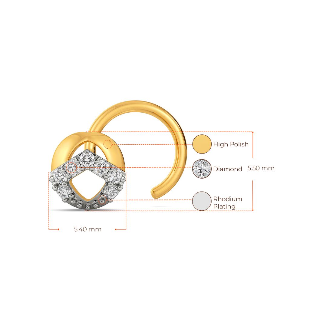Lateral Layers Diamond Nose Pins