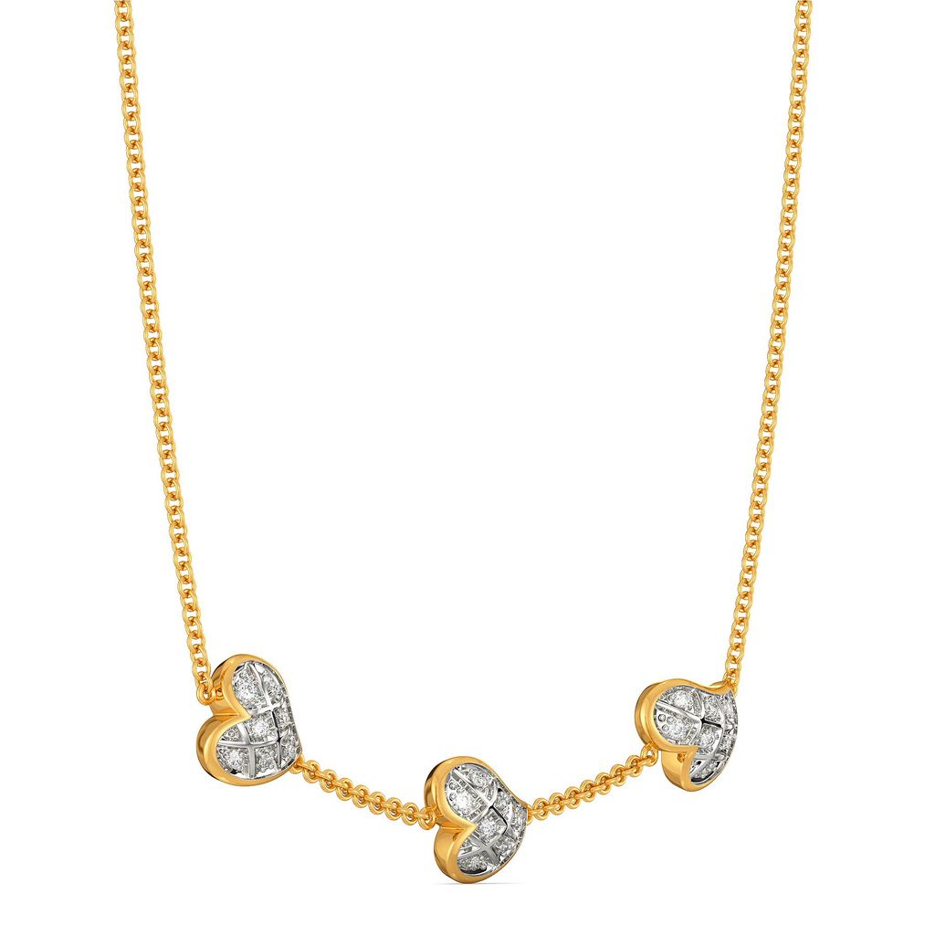 Plaid Date Diamond Necklaces
