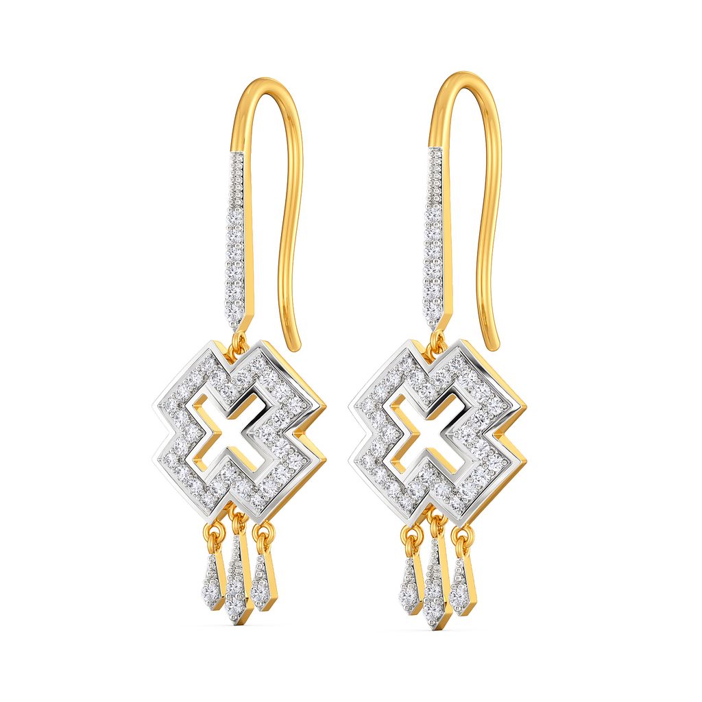Pattern Patent Diamond Earrings
