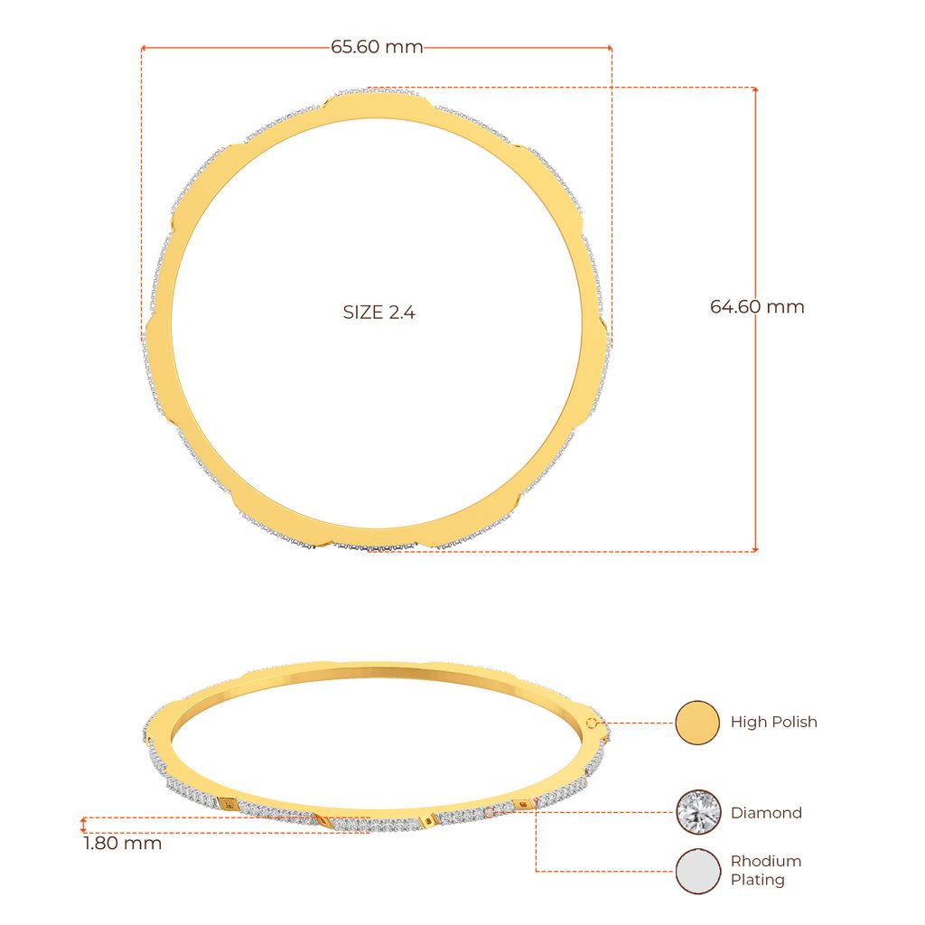 Sleek Segments Diamond Bangles