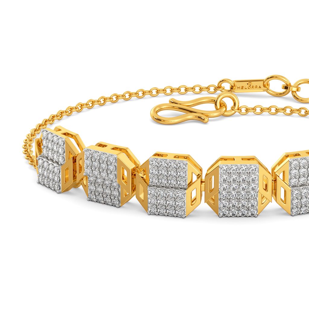 Parallel Points Diamond Bracelets