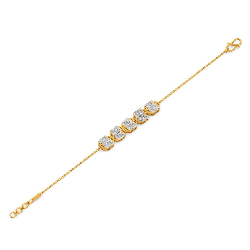 Parallel Points Diamond Bracelets
