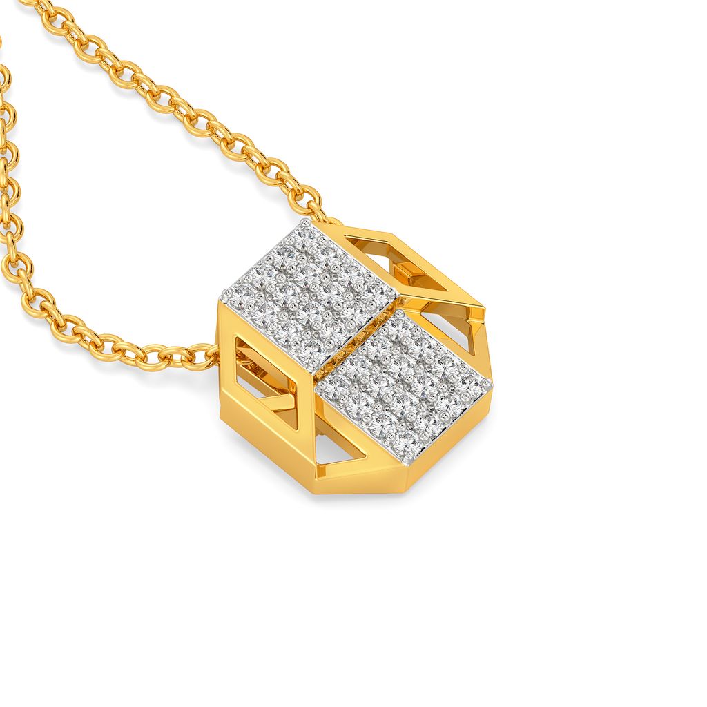 Parallel Points Diamond Pendants