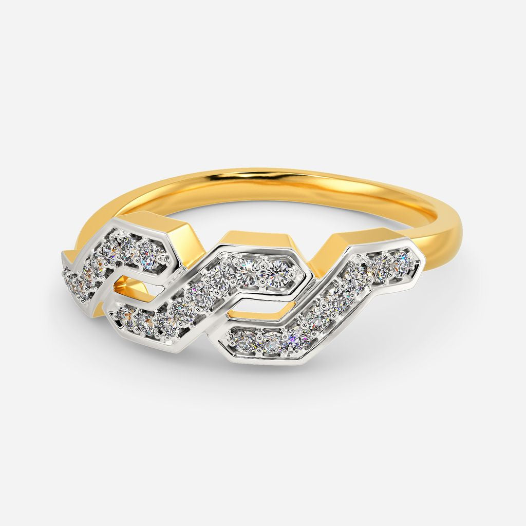 Curl with Purl Diamond Rings