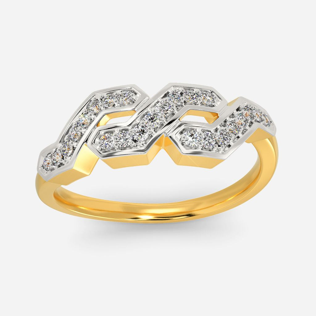 Curl with Purl Diamond Rings