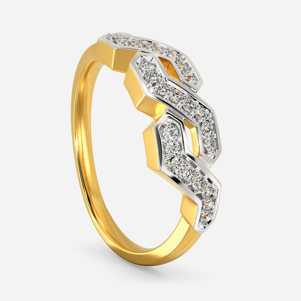 Curl with Purl Diamond Rings