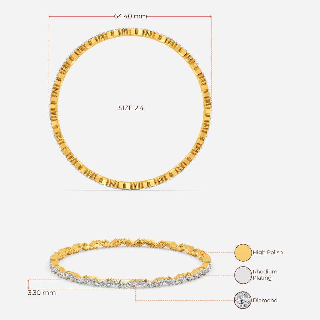 Logo Squared Diamond Bangles