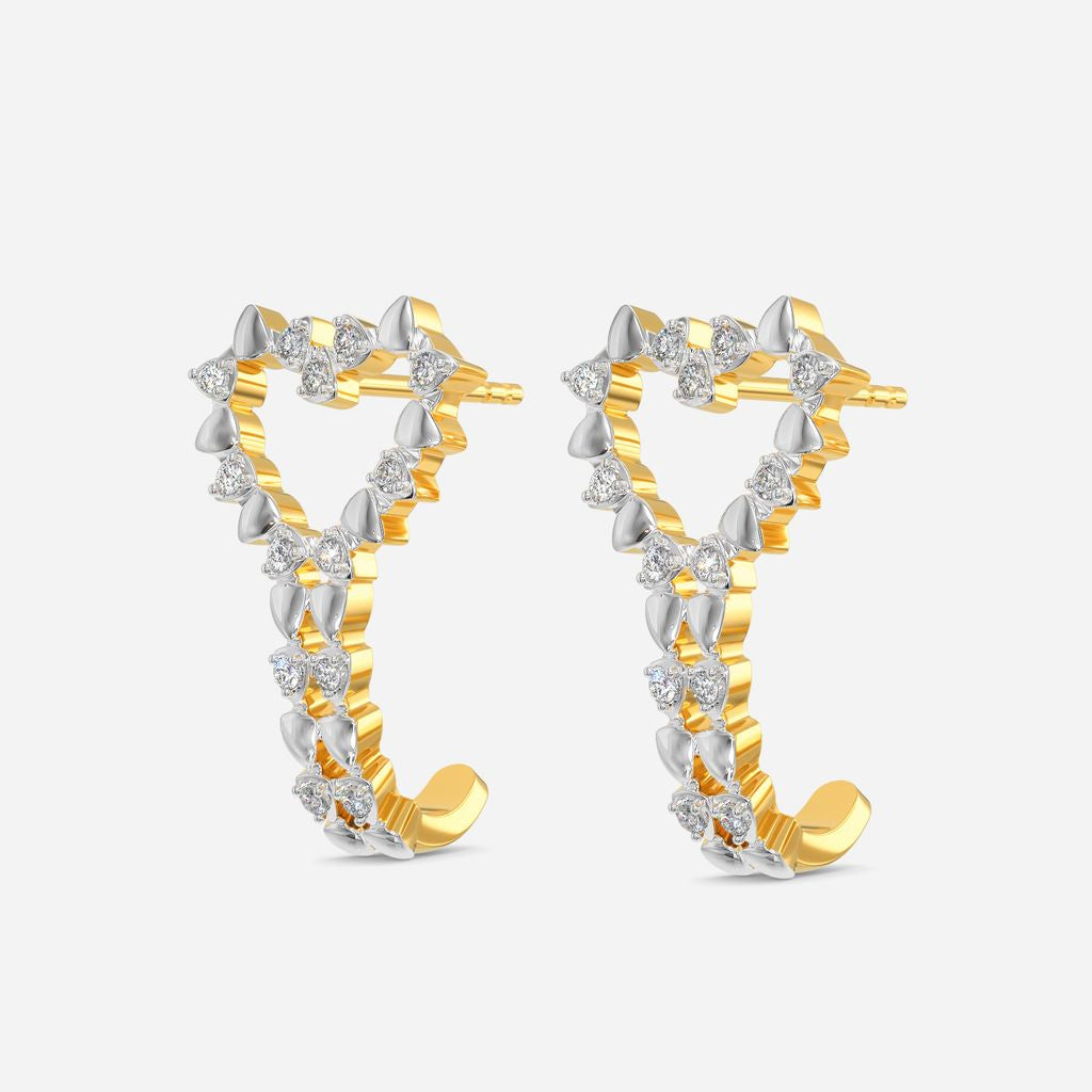 Edgy Heart Diamond Earrings