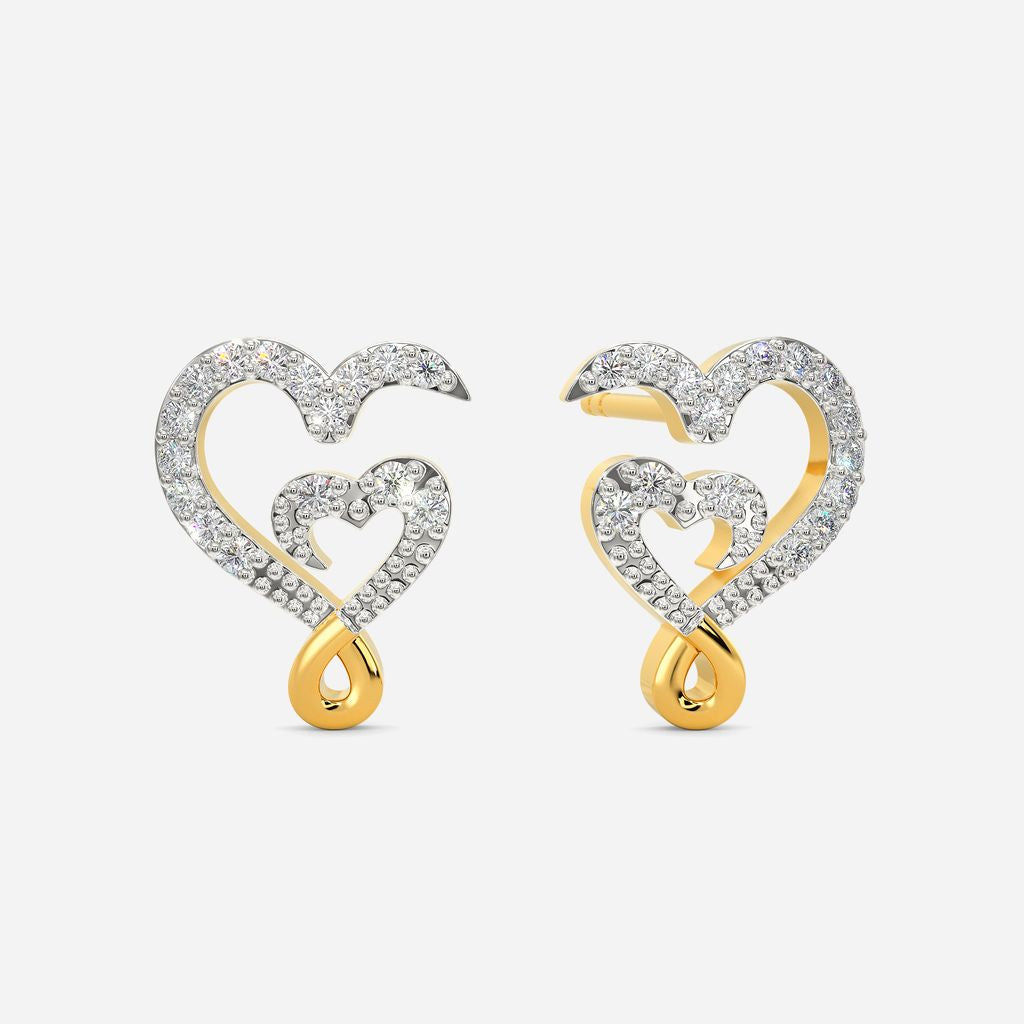 Glass Hearts Diamond Earrings