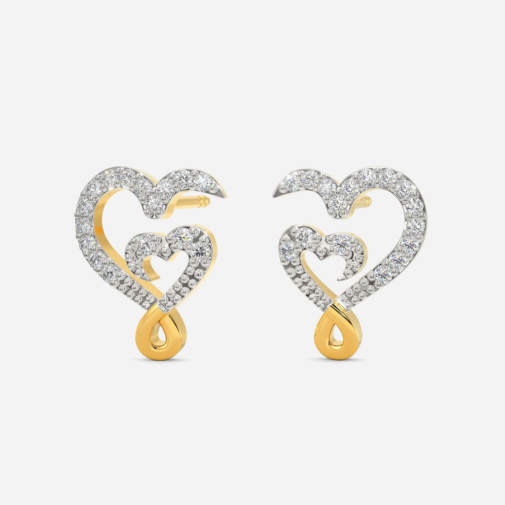 Glass Hearts Diamond Earrings