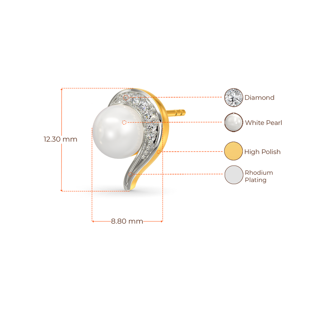Tune Of Pearls Diamond Earrings