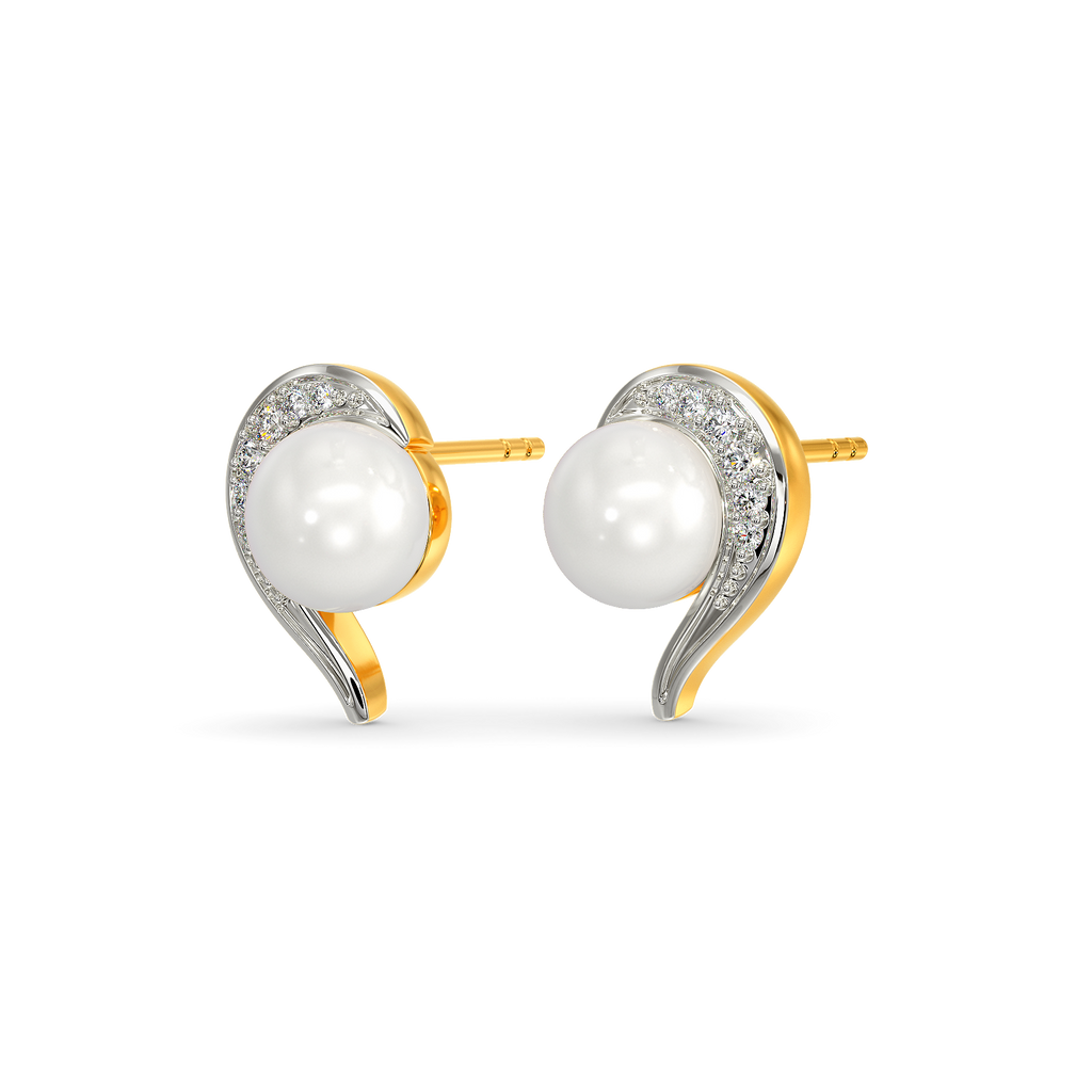 Tune Of Pearls Diamond Earrings