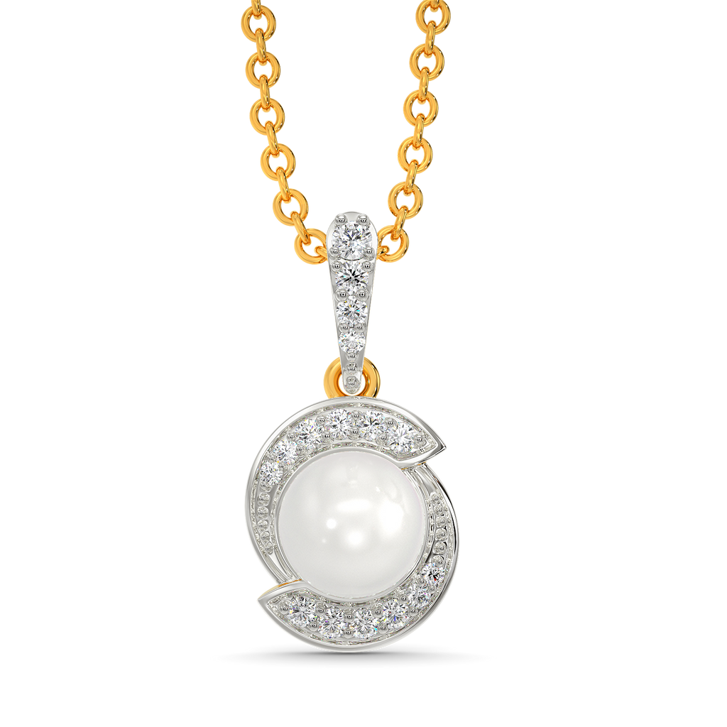 Pearl Twist Diamond Pendants