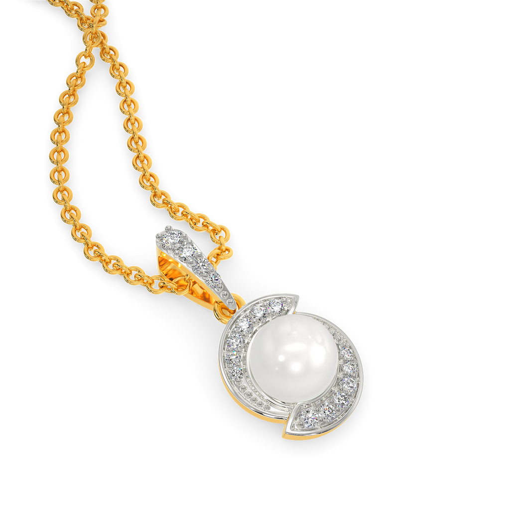 Pearl Twist Diamond Pendants