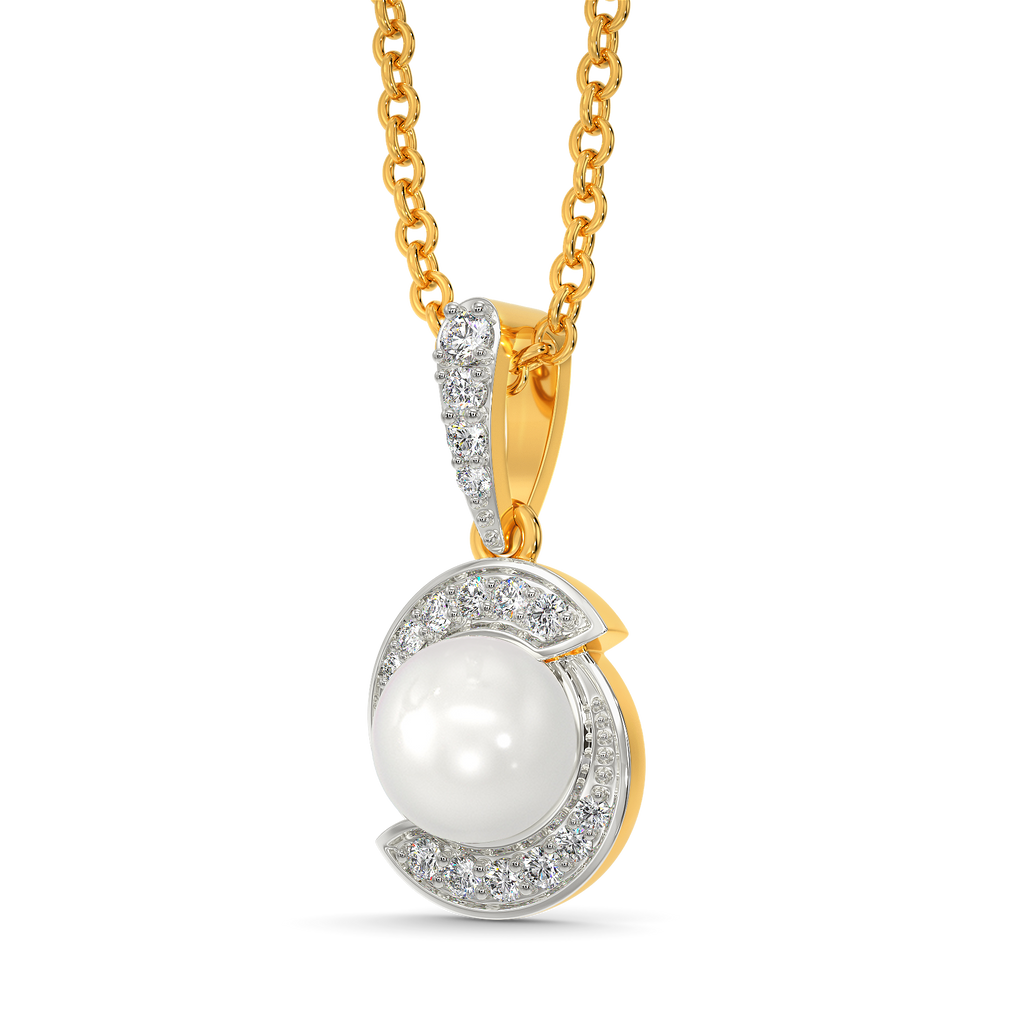 Pearl Twist Diamond Pendants